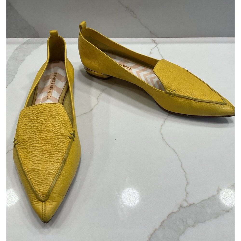 Nicholas Kirkwood Textured Leather Beya Pointed Toe Loafer Size EU 42/US 11.5